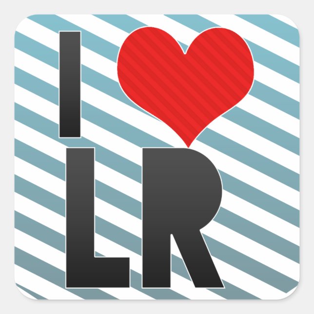 I Love LR Square Sticker (Front)