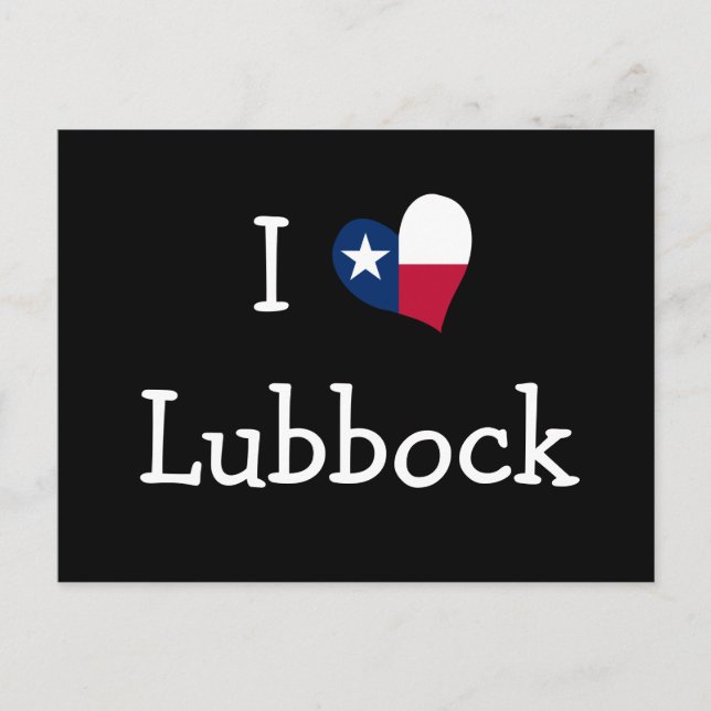 I Love Lubbock Texas Postcard (Front)