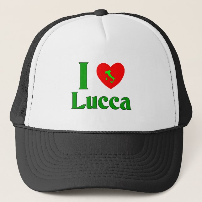 I Love Lucca Italy Trucker Hat (Front)