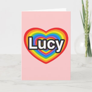 I love Lucy. I love you Lucy. Heart Card