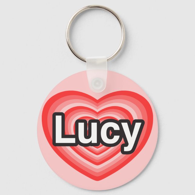 I love Lucy. I love you Lucy. Heart Key Ring (Front)