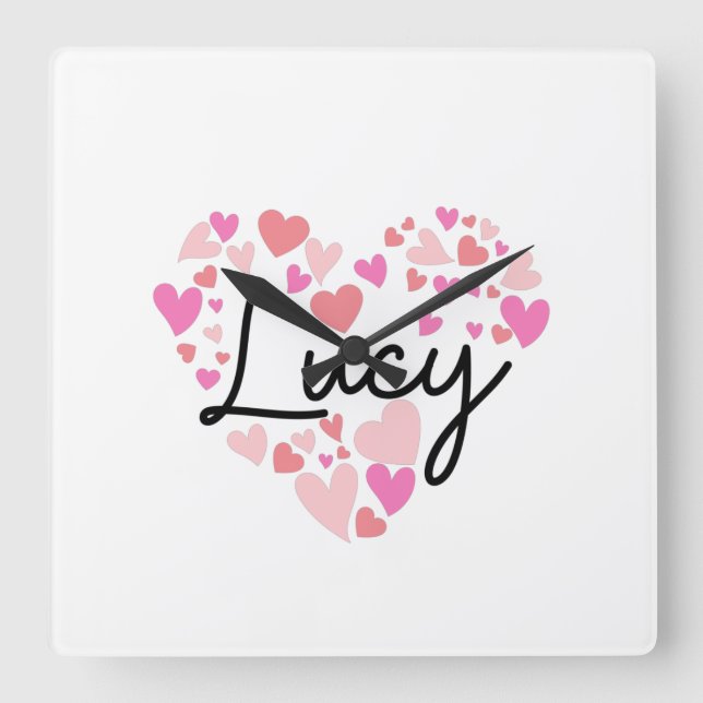 I love Lucy Square Wall Clock (Front)