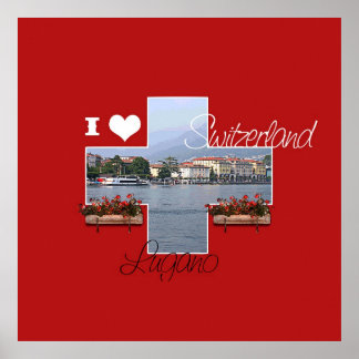 I love Lugano, Switzerland - Poster