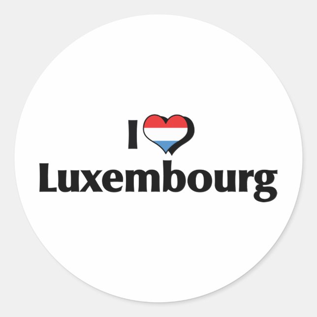 I Love Luxembourg Flag Classic Round Sticker (Front)