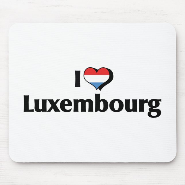 I Love Luxembourg Flag Mouse Pad (Front)