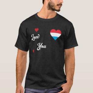 I Love Luxembourg With Luxembourg Flag In a Heart T-Shirt