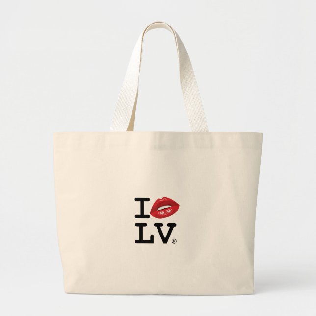 I LOVE LV KISS LARGE TOTE BAG (Front)
