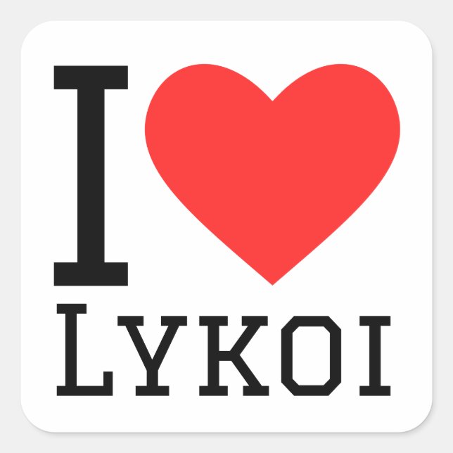 I love lykoi  square sticker (Front)