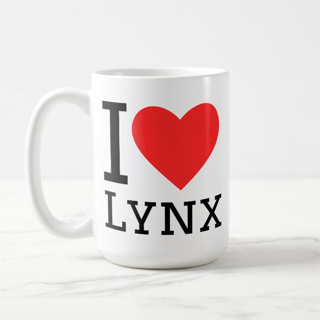 I love lynx  coffee mug (Left)