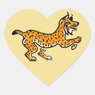 I love LYNXES - Wildlife - Nature- Yellow Heart Sticker