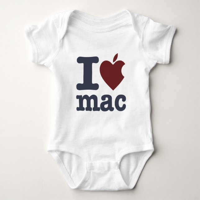 I Love Mac Baby Bodysuit (Front)