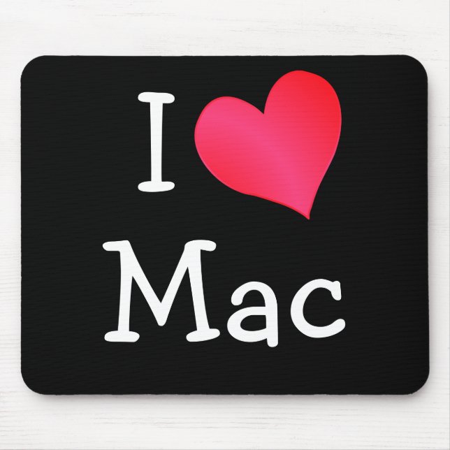 I Love Mac Mouse Pad (Front)