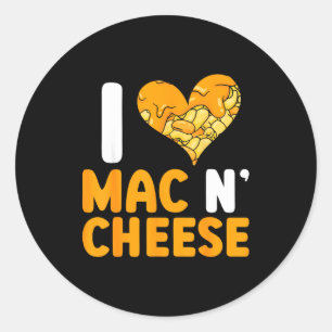 I Love Mac N' Cheese Funny Mac And Cheese  Classic Round Sticker