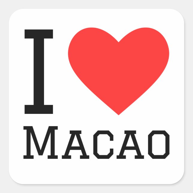 I love macao  square sticker (Front)