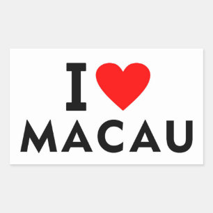 I love Macau country like heart travel tourism Rectangular Sticker