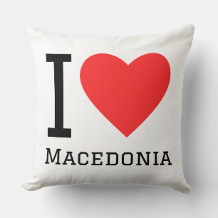 I love macedonia square sticker cushion