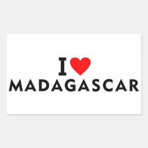 I love Madagascar country like heart travel touris Rectangular Sticker