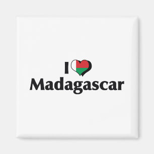 I Love Madagascar Flag Magnet