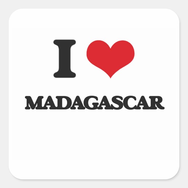 I Love Madagascar Square Sticker (Front)