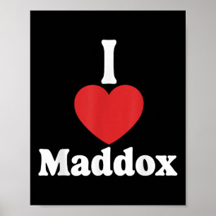 I Love Maddox Heart Groovy Personalised Name Maddo Poster