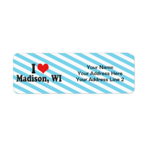 I Love Madison, WI Return Address Label