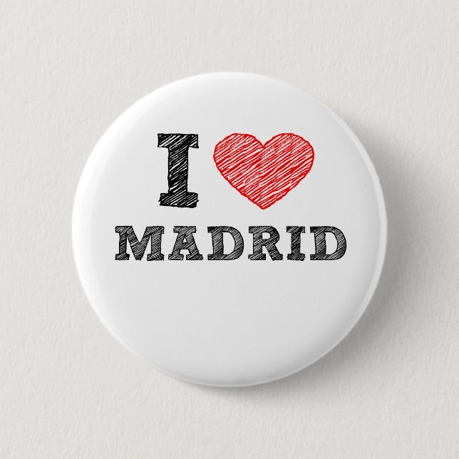 I Love Madrid 6 Cm Round Badge (Front)
