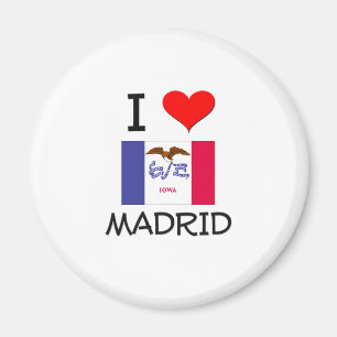 I Love MADRID Iowa Magnet