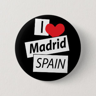 I Love Madrid Spain 6 Cm Round Badge