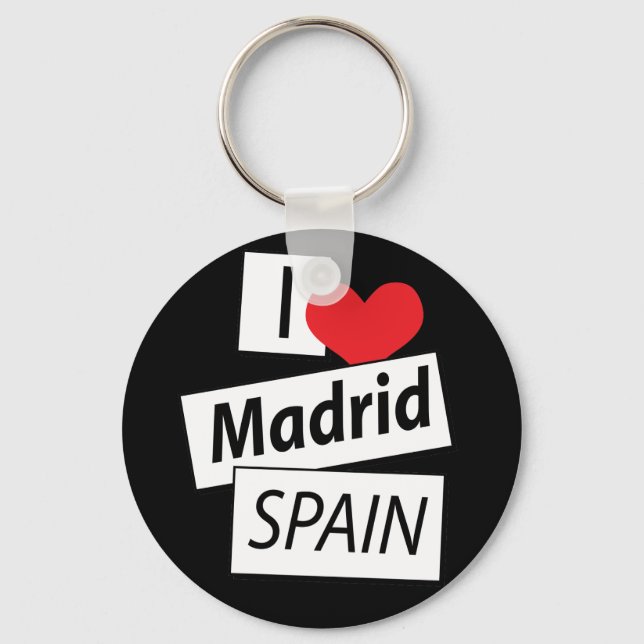 I Love Madrid Spain Key Ring (Front)