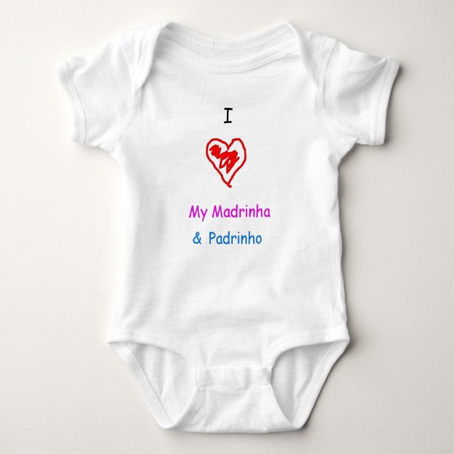 I love madrinha and padrinho baby bodysuit (Front)