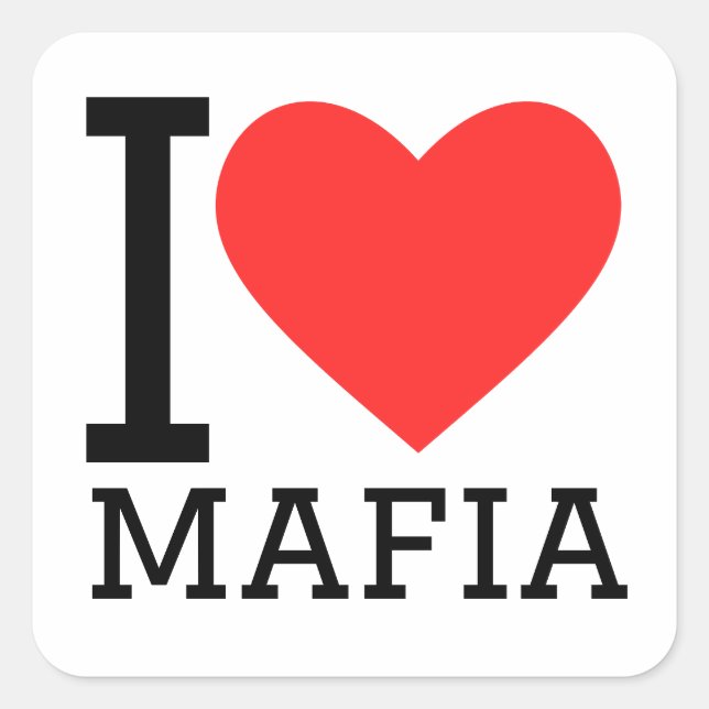 I love mafia square sticker (Front)