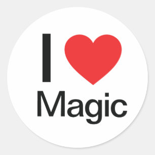 I Love Magic Classic Round Sticker