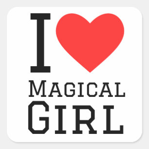 I love magical girl square sticker