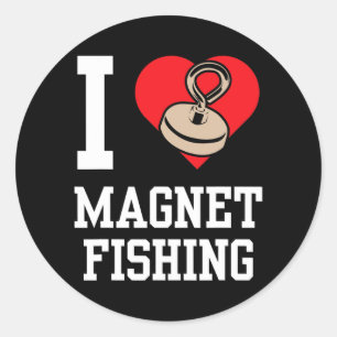 I Love Magnet Fishing Fisherman Magnets Fisher  Classic Round Sticker