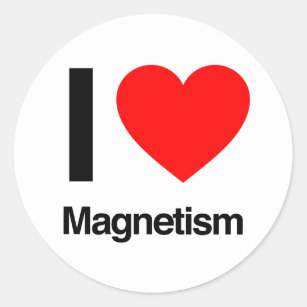 i love magnetism classic round sticker