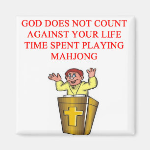 i love mahjong magnet