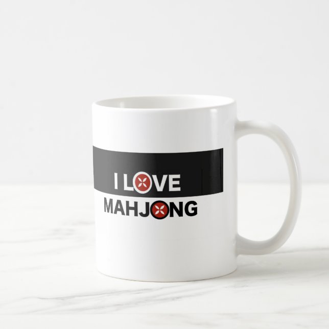 I Love Mahjong O Replaced with MJ Flower Coffee Mug (Right)