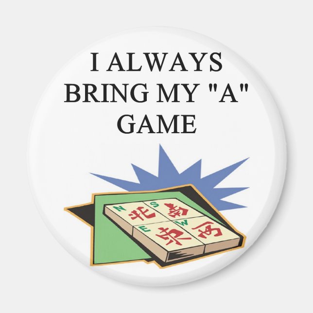 i love mahjong player magnet (Front)