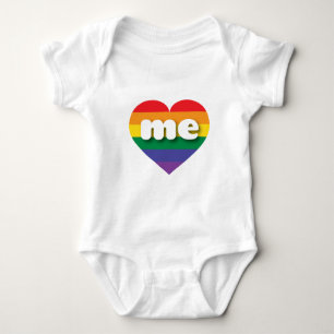 I Love Maine Rainbow Heart Baby Bodysuit