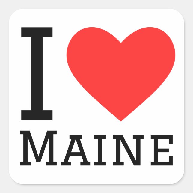 I love maine  square sticker (Front)