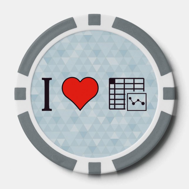 I Love Maintaing Records Poker Chips (Front)