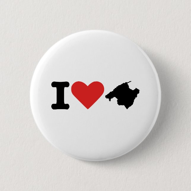 I love Majorca - Spain 6 Cm Round Badge (Front)