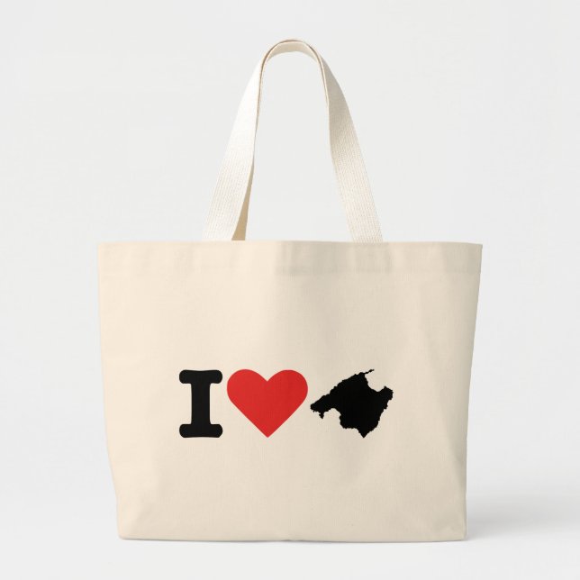 I love Majorca - Spain Large Tote Bag (Front)