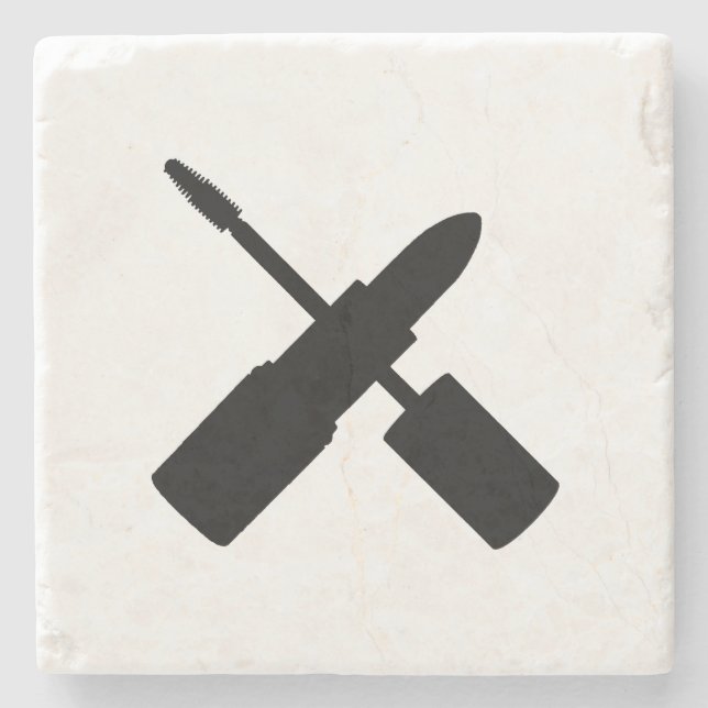 I Love Make Up Lipstick Mascara Cosmetics Makeup Stone Coaster (Front)