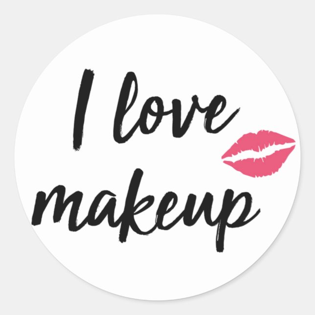 I Love Makeup Classic Round Sticker (Front)