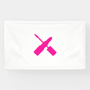 I Love Makeup Lipstick Mascara Cosmetics Hot Pink Banner