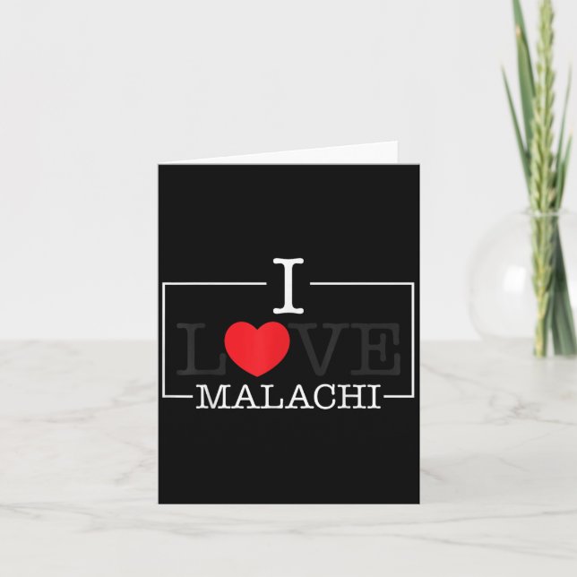 I Love Malachi Heart Family Name Malachi Groovy  Card (Front)