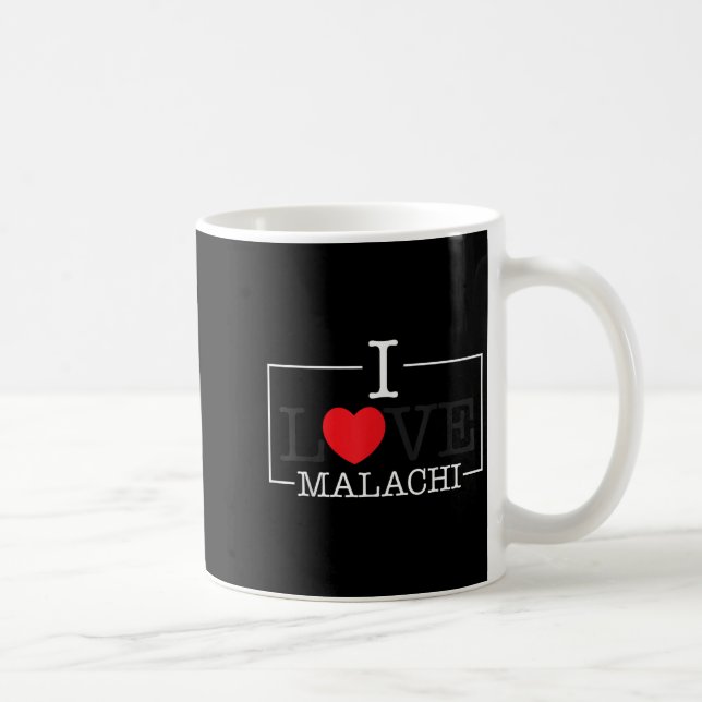 I Love Malachi Heart Family Name Malachi Groovy  Coffee Mug (Right)
