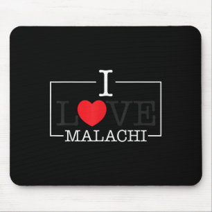 I Love Malachi Heart Family Name Malachi Groovy Mouse Pad