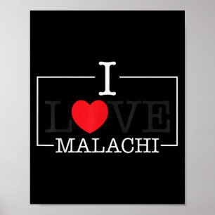 I Love Malachi Heart Family Name Malachi Groovy Poster